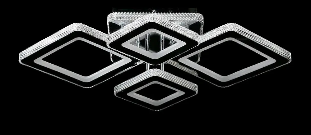Сучасна стельова LED-люстра LT8010/2+2 LED (CH) - хром, 288 Вт, діаметр 70 см, від 12 до 20 м2 - фото 2