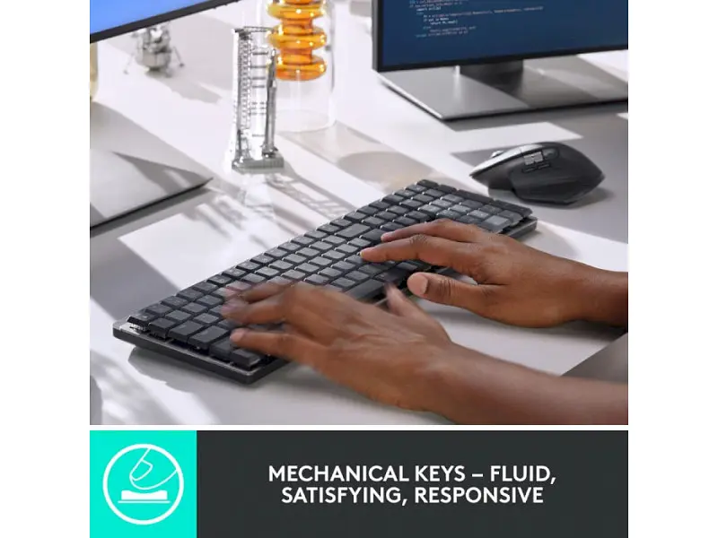 Клавіатура Logitech MX Wireless Illuminated Performance Graphite Clicky (920-010759) - фото 5