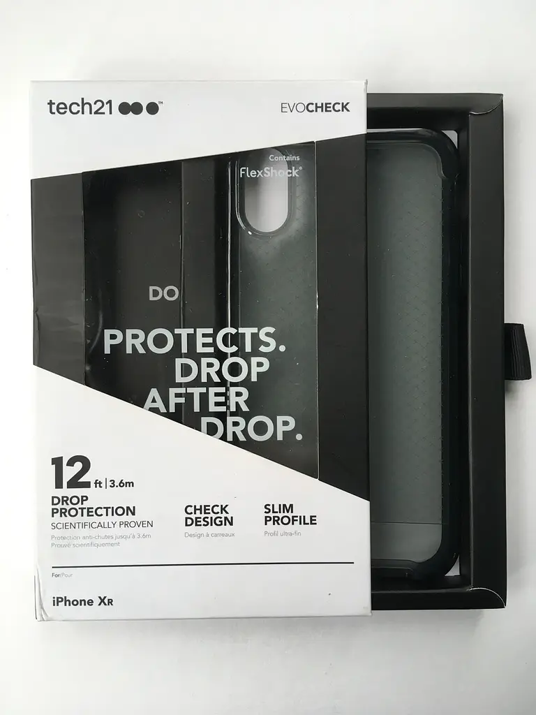 Чохол силіконовий протиударний Tech21 Evo Check для iPhone XR (6.1") Чорний Smokey Black - фото 2
