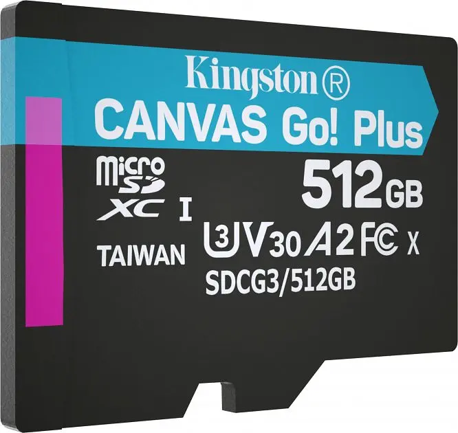 Карта пам'яті KINGSTON microSDXC Canvas Go Plus 512Gb Class 10 UHS-I/U3 (SDCG3/512GBSP) без SD адаптера [70328] - фото 2