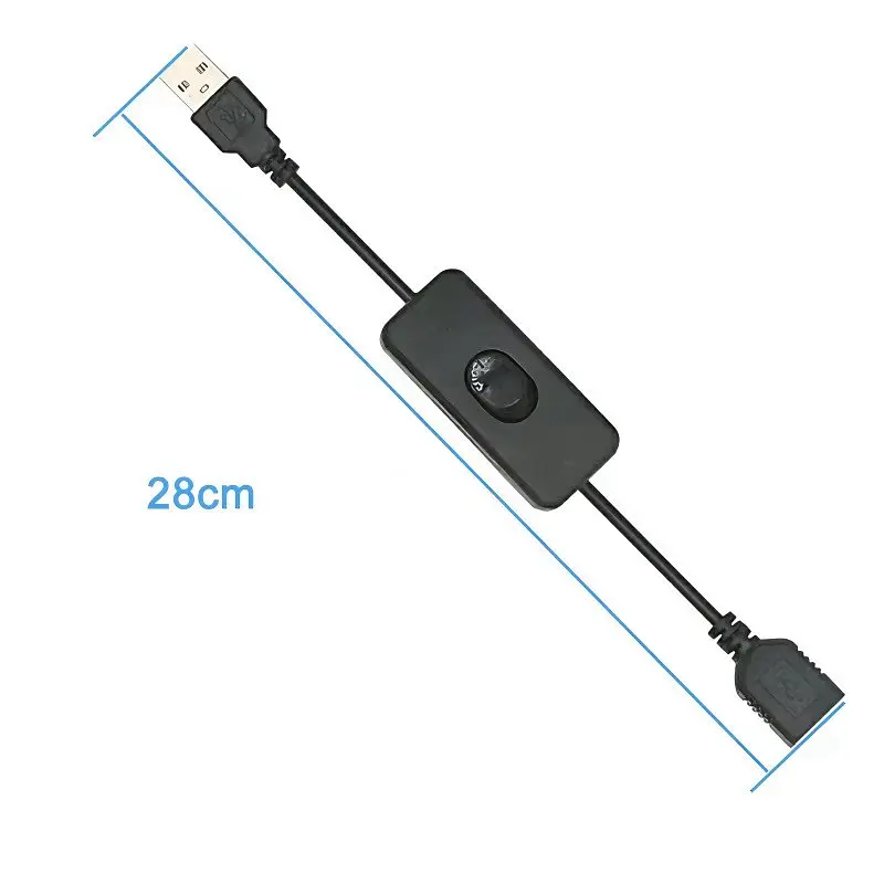 Кабель питания USB с выключателем 28 см черный - фото 2