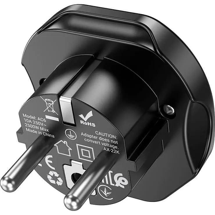 Перехідник 220В HOCO AC6 Black (6931474791511) - фото 4