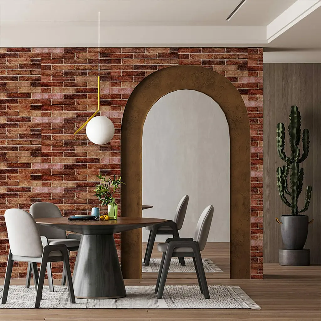 Самоклеюча 3D панель під коричневу цеглу катеринослав Sticker Wall 3080х700х3мм - фото 8