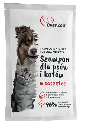 Шампунь для котів і собак Over Zoo з протеїнами кашемірової вовни та медом, 20 мл