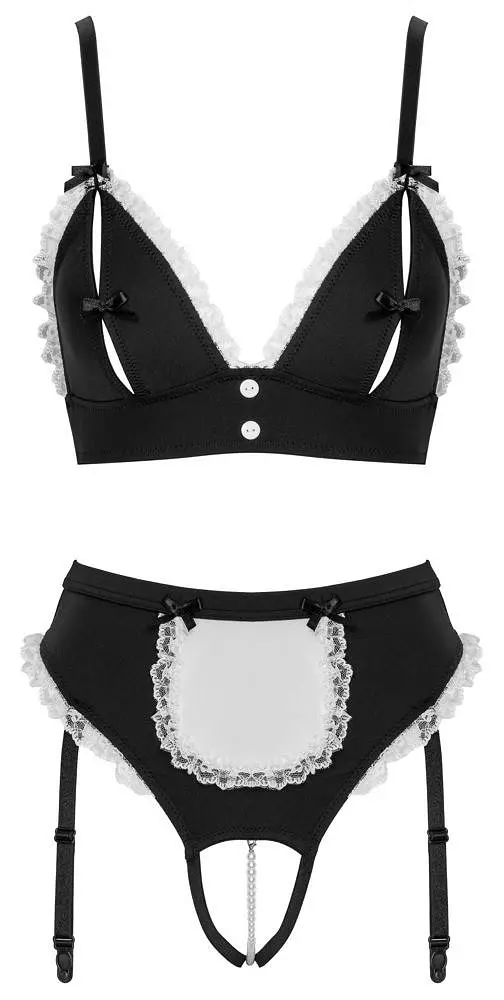 Костюм покоївки Cottelli Costumes Maid Set S (чорний) - фото 5