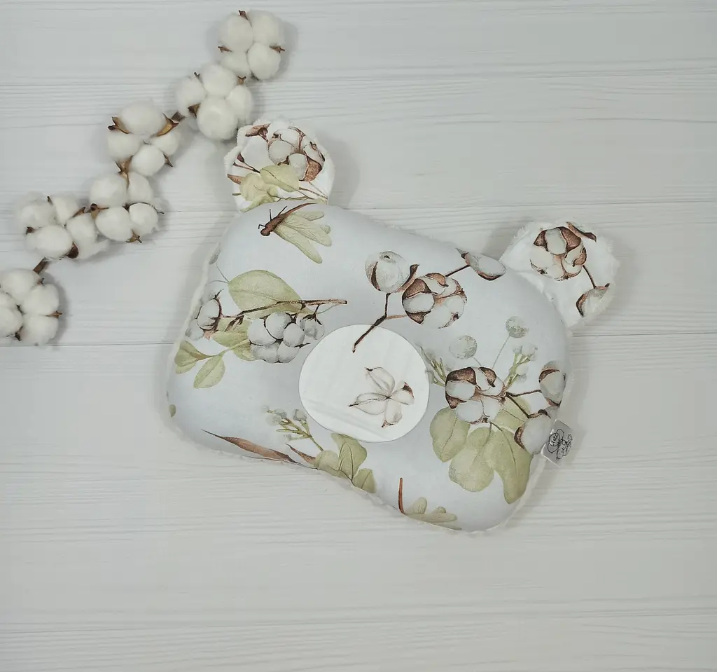 Дитяча ортопедична подушка 24×32 для новонароджених a.l.babybox Бавовна Молочний