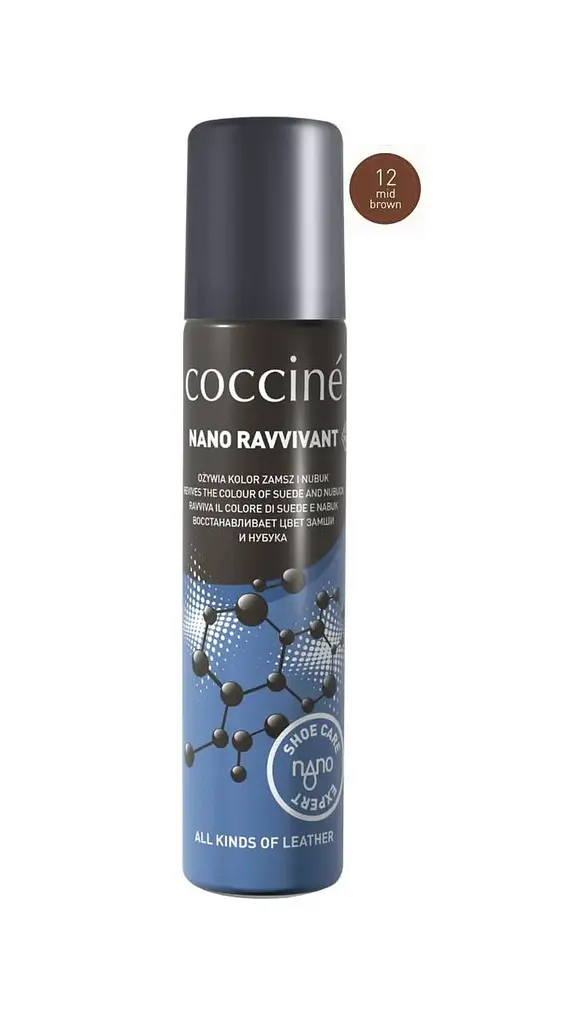 Спрей-фарба Coccine Ravvivant Nano для замші та нубуку, середньо-коричнева, 75 мл