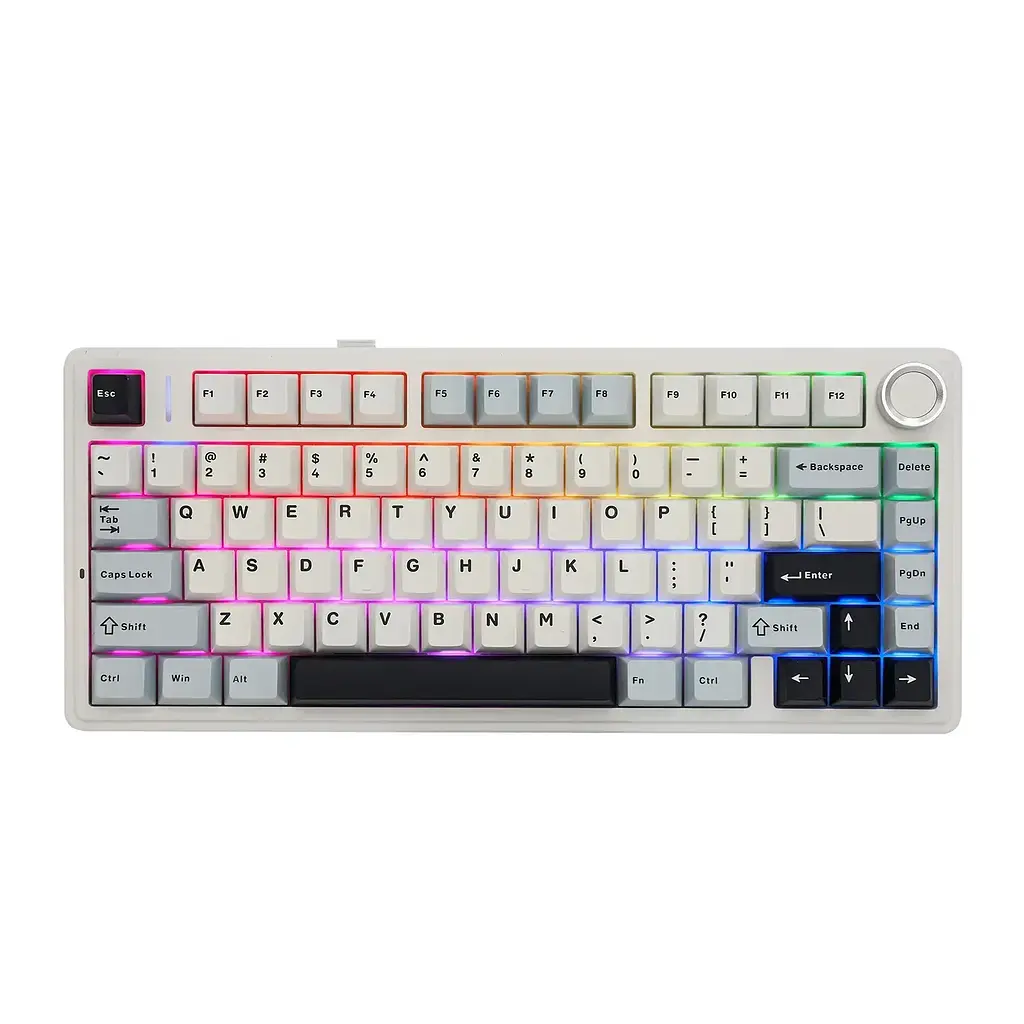 Игровая механическая клавиатура AULA F75 / Три режима подключения / Leobog Axis Reaper Switch / White - фото 2