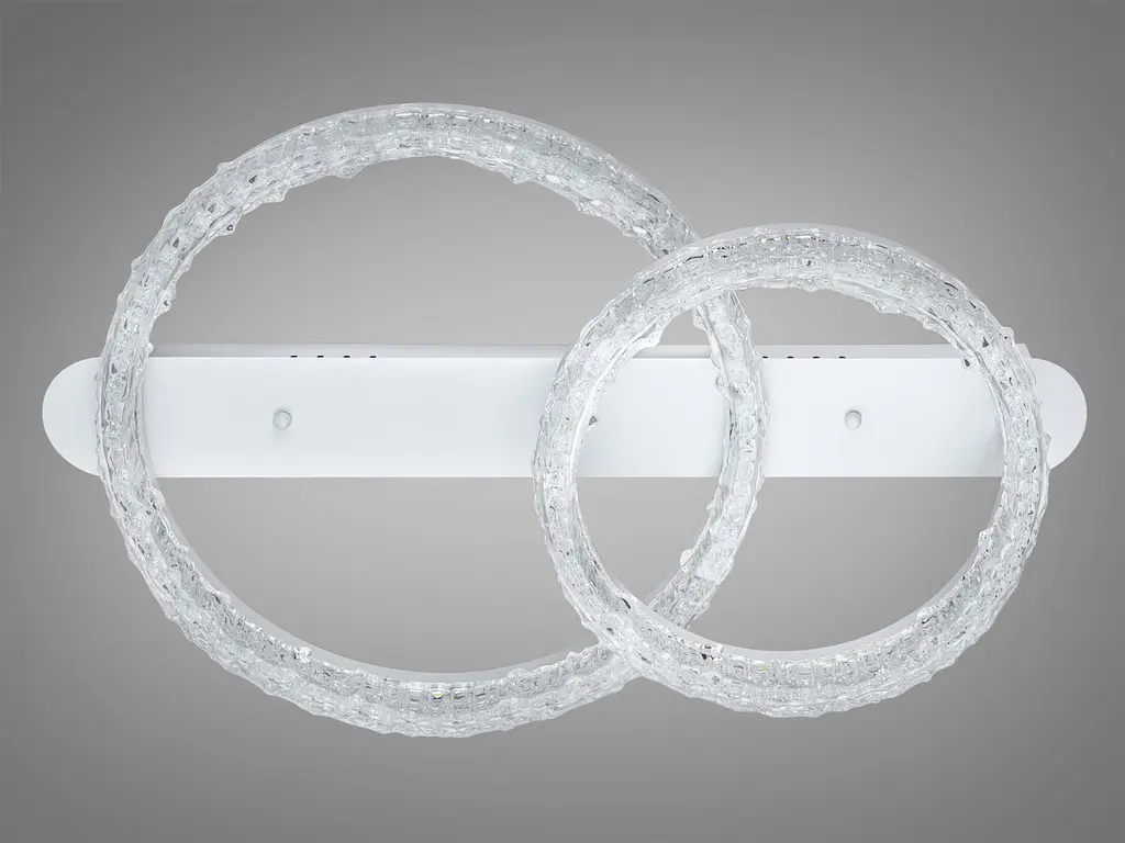 Стельова LED-люстра Diasha MX78203/400+300WH 65W, 2 кільця, 3 кольори світла, 40x66 см, настінний вимикач - фото 5