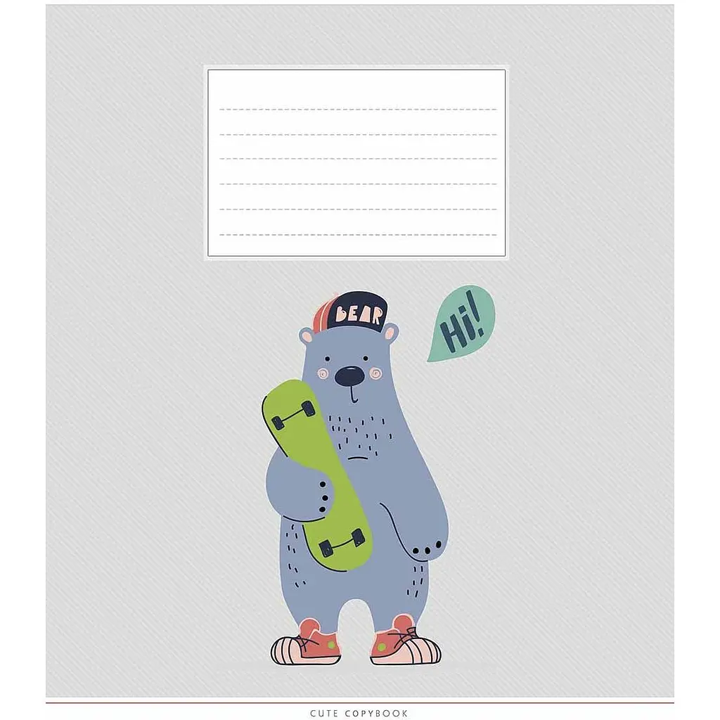 Зошит учнівський Школярик Cute copybook, в косу лінію, 12 аркушів, ВД-лак, 30 шт. (012-3212C) - фото 2