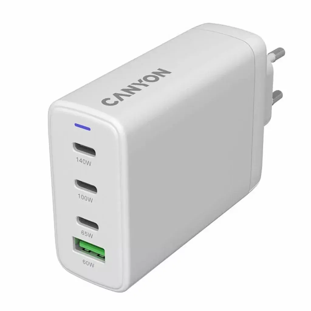 Зарядний пристрій Canyon CU140ACC GaN 150 Вт 3xPD 1xQC EU білий (CNS-CUW140ACC) - фото 3