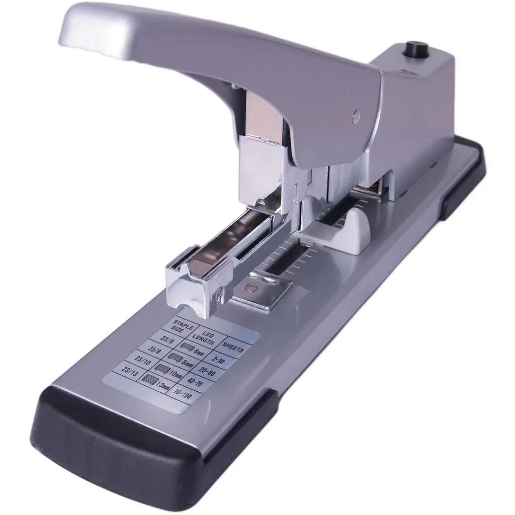 Степлер Buromax посиленої потужності металевий №23, 100 аркушів сірий (BM.4287-24) - фото 2