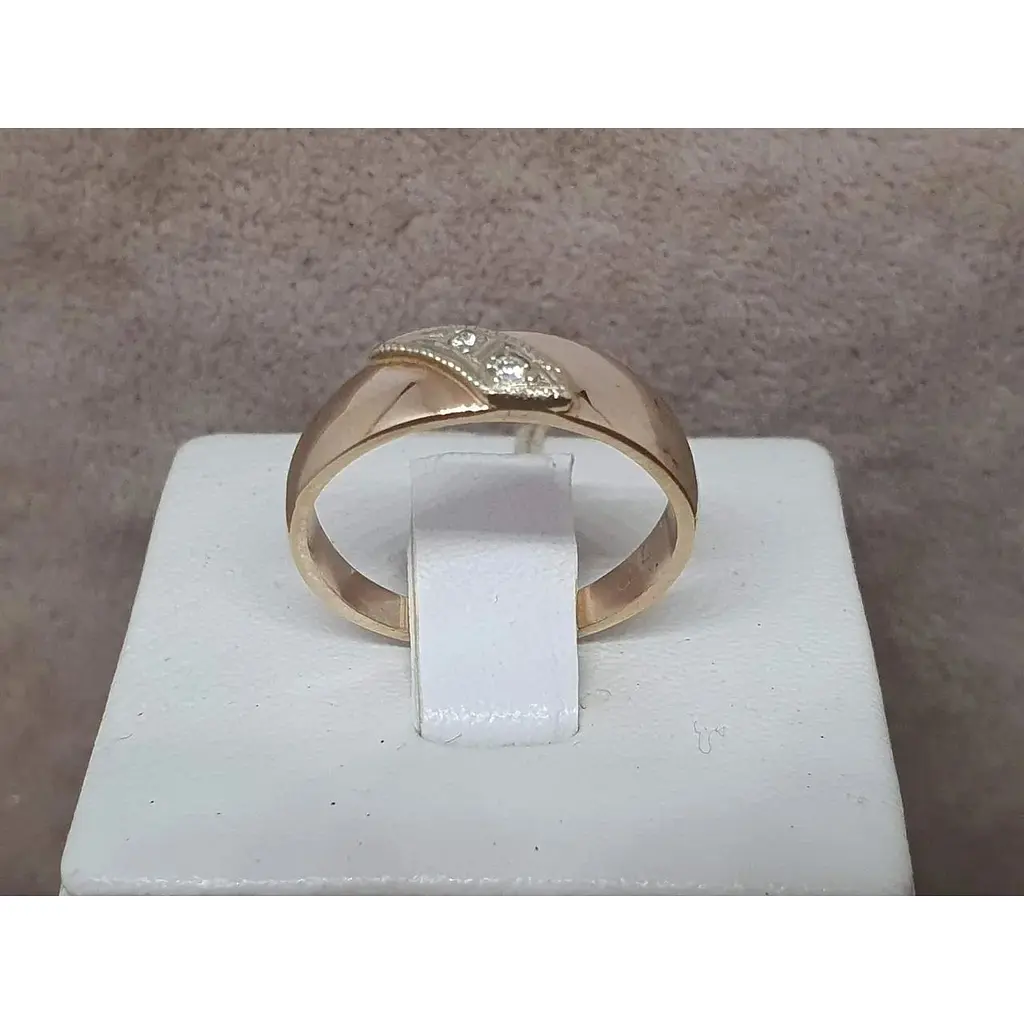 Золоте кільце ЮЗ "Багет" з діамантами. 1В410130036/07 17 - фото 3