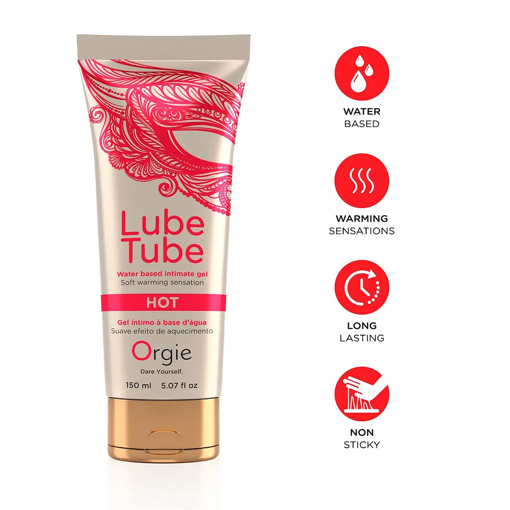 Лубрикант на водній основі Orgie Lube Tube Hot, 150 мл, із зігрівальним ефектом, без запаху - фото 3