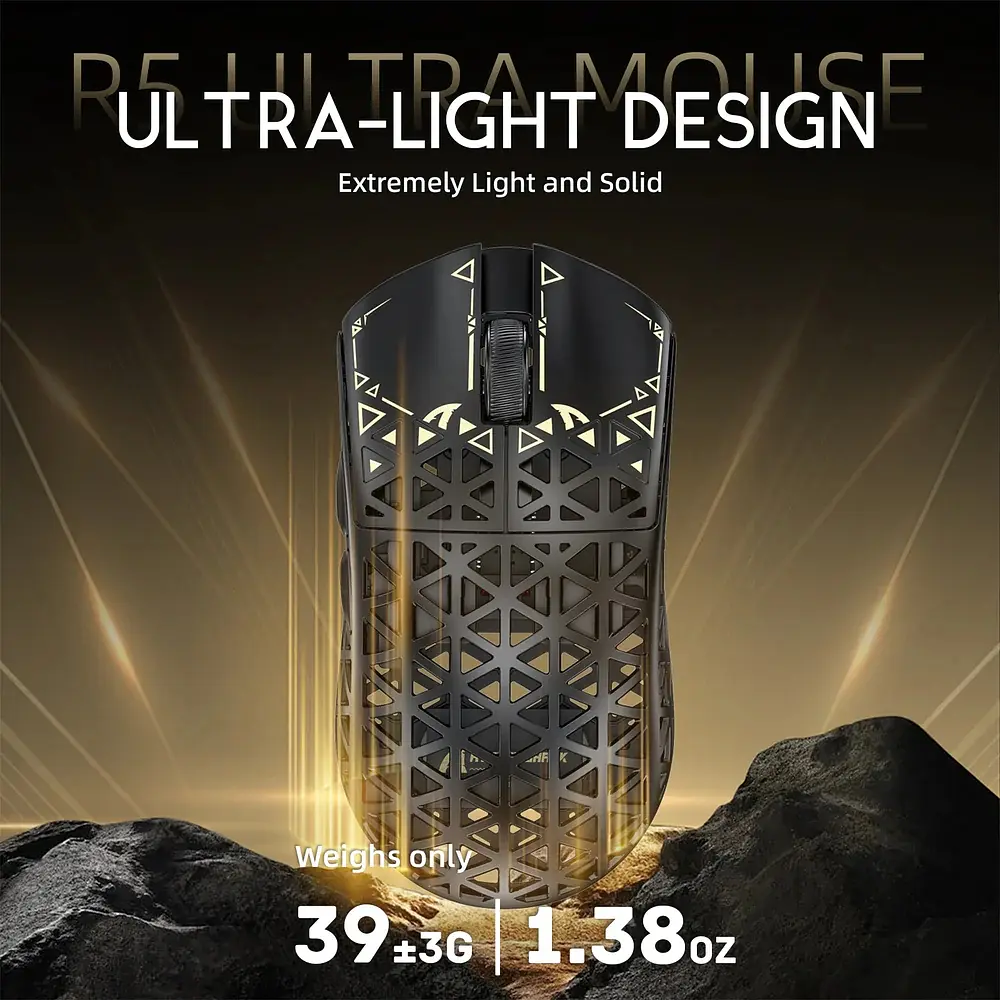 Мишка Attack Shark R5 Ultra, Wireless, PAW3950MAX сенсор, 42000dpi., 6кн., Black - фото 4