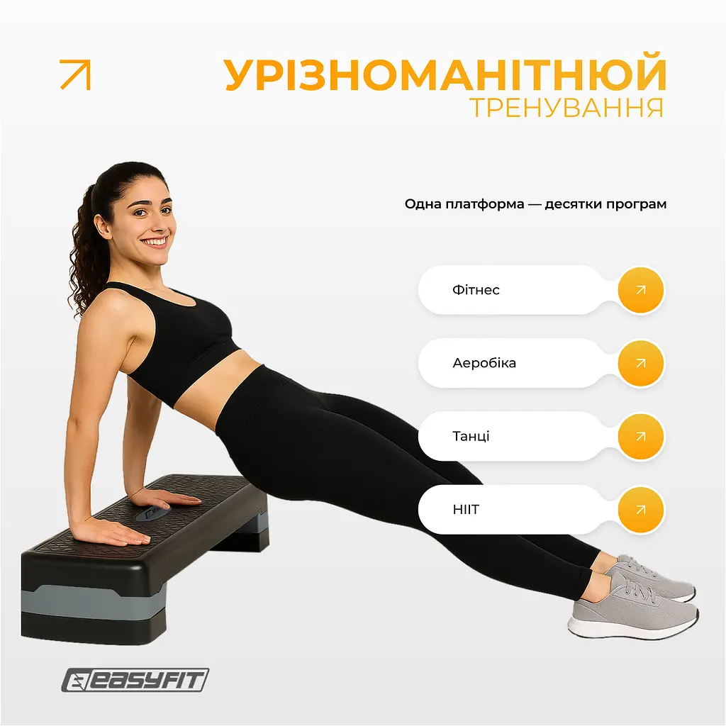 Степ-платформа EasyFit Step-B 2-ступінчаста сіра - фото 6