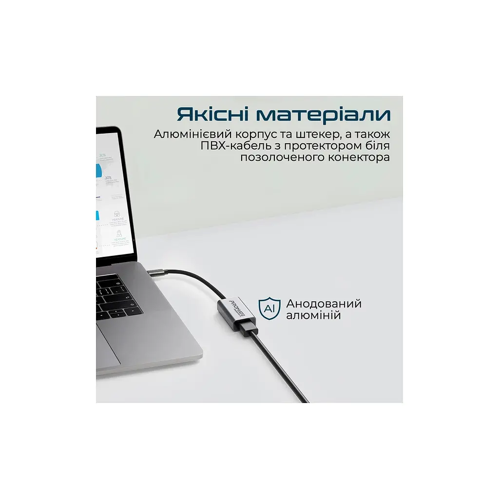 Перехідник USB-C to HDMI 4K30Hz grey Promate (medialink-h1.grey) - фото 4