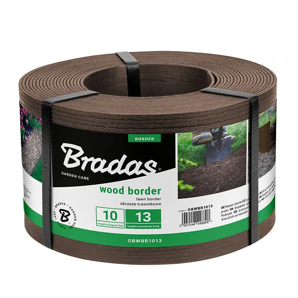Бордюр Bradas WOOD BORDER 130 мм х 2,8 мм х 10 м коричневий OBWBR1013
