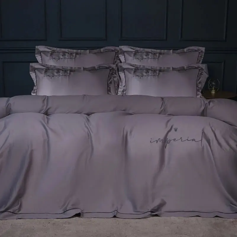 Простыня на резинке MirSon Imperial Tencel №06 200х200 см Gray (2200010755596) - фото 7