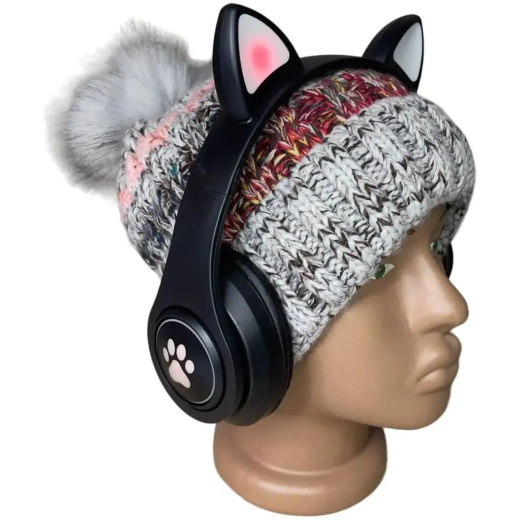 Навушники дитячі Opt-Top Cat ear В39М з радіо та блютуз чорні (1756375770) - фото 7