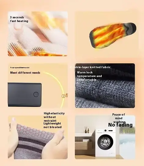 Шкарпетки з підігрівом ZBHSWZ07 з блоком живлення 5000mAh 38-44р. (Сірі) - фото 6