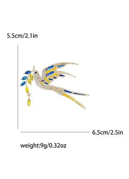 Брошь Птица брошь-булавка символ Украины патриотическая желто-голубая - фото 3