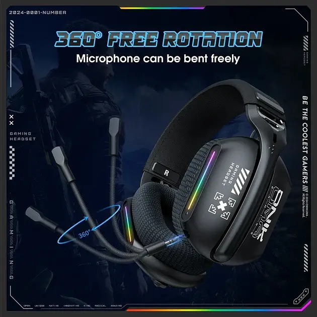 Игровые беспроводные наушники ONIKUMA GT808 / Три режима подключения / Black - фото 4