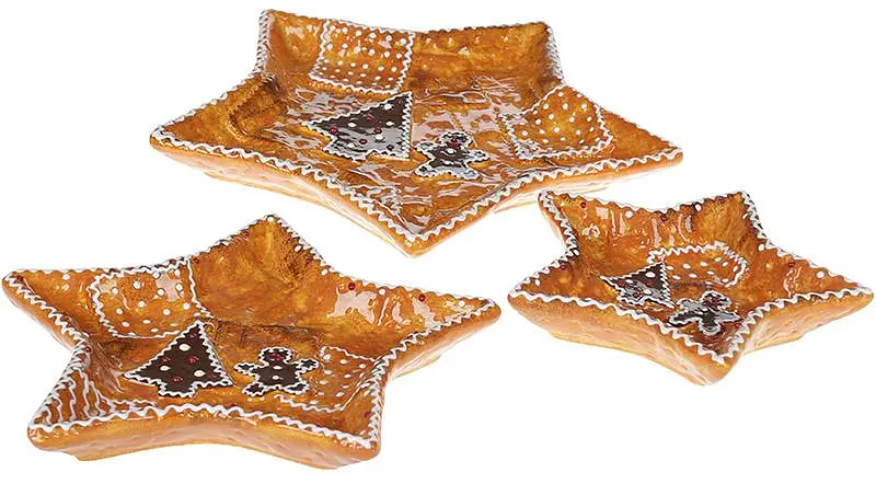 Набір BonaDi 2 блюди Прянична Казка кераміка новорічні тарілки 24х24х3 см kuh0007113 - фото 2