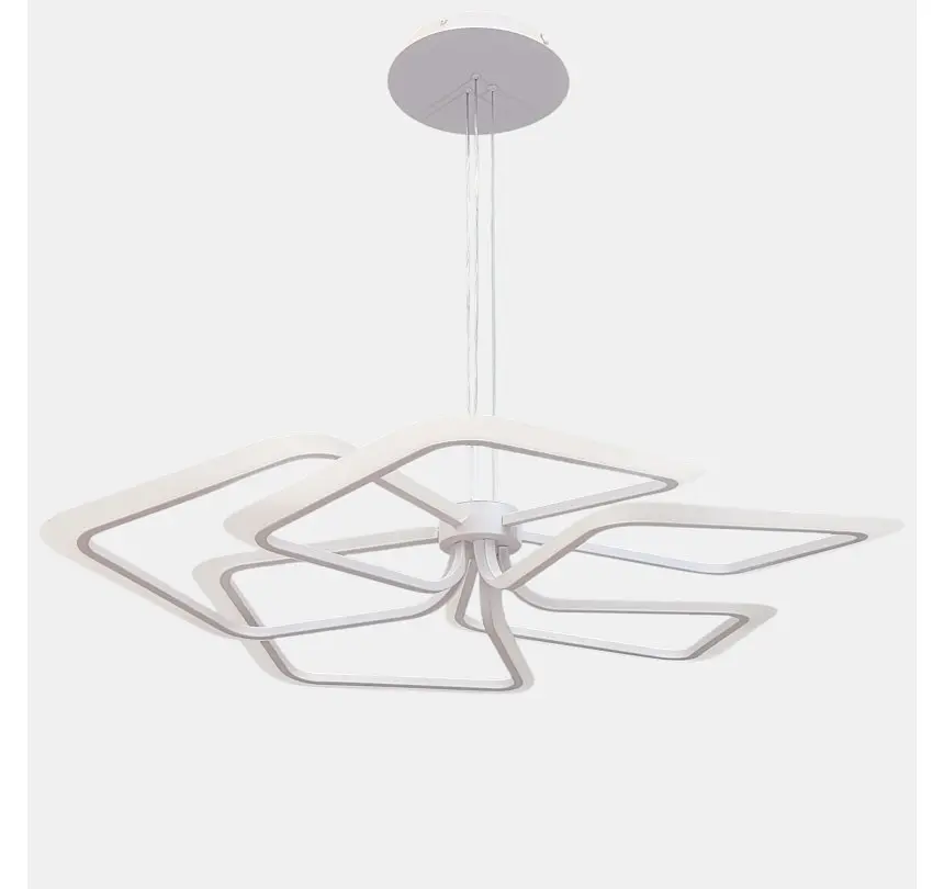 Велика біла підвісна LED люстра на 5 геометричних плафонів Artlight 2406-5DL-WH - фото 2