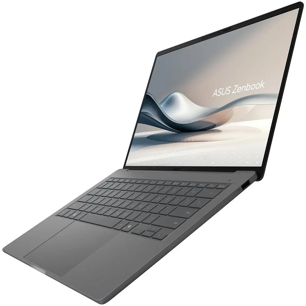 Ноутбук ASUS Zenbook A14 UX3407RA с процессором Snapdragon X Elite X1E 78100 pana la 3.4GHz, 14''. WUXGA, OLED, 32GB LPDDR5X RAM, 1TB SSD, Qualcomm® Adreno™ GPU, Windows 11 Pro, Iceland серый - фото 9