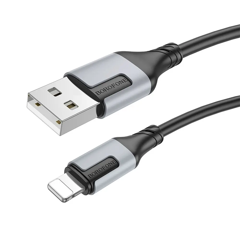 Кабель для заряджання USB Borofone BX101 Creator USB-Lightning 2.4A 1 м Чорний - фото 2