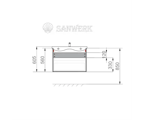 Тумба Sanwerk з умивальником "ГРЕТА AIR IDEA" 65 см, біла (MV0000891) - фото 6