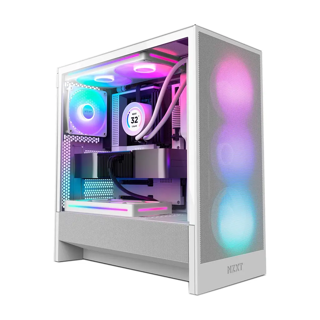 Корпус для ПК NZXT H5 Flow RGB Compact All White (CC-H52FW-R1)