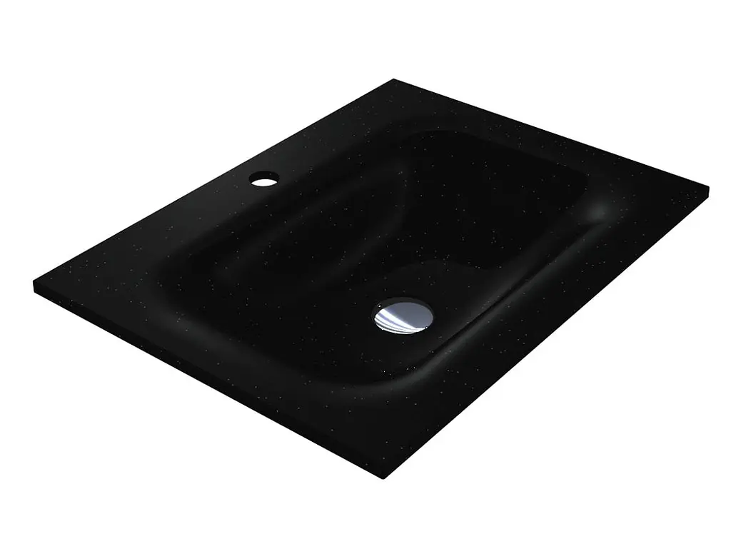 Умивальник Miraggio Jessel 600 mirastone black 0001464, Чорний матовий - фото 4