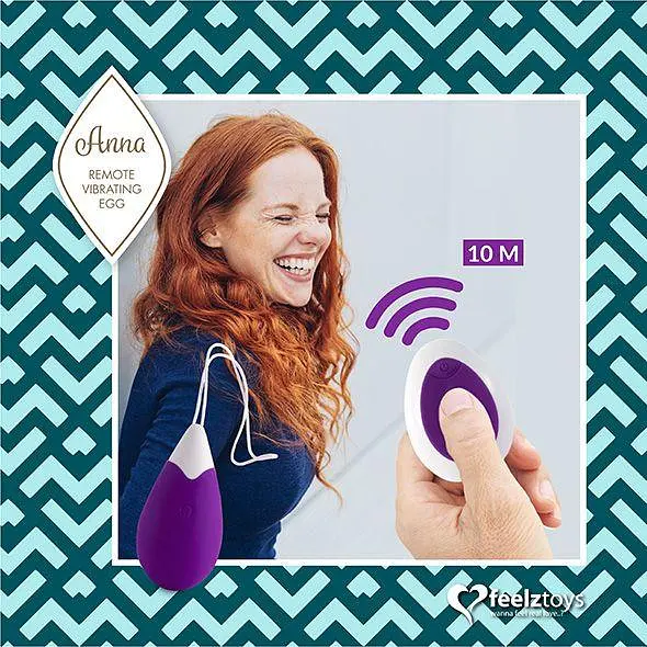 Віброяйце FeelzToys Anna 6,3 см (фіолетовий) - фото 10