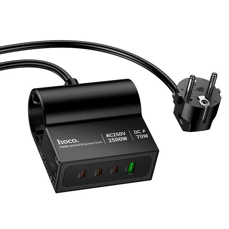 Підовжувач мережевий HOCO Win 2 position (PD70W/3C1A) desktop socket AC34 (L=1.5M) - фото 3