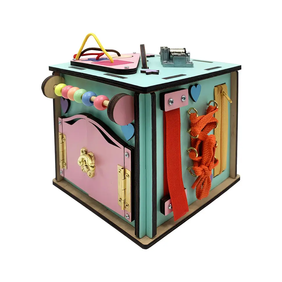 Развивающая игрушка Бизикуб Temple Group TG286478 15х15х15 см Бирюзовый - фото 2