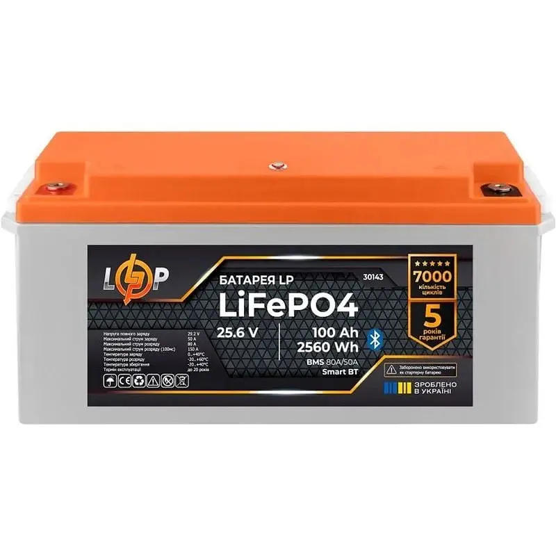 Акумулятор LogicPower LiFePO4 24V 25.6V/100Ah/2560Wh [30143] [125766] - фото 2
