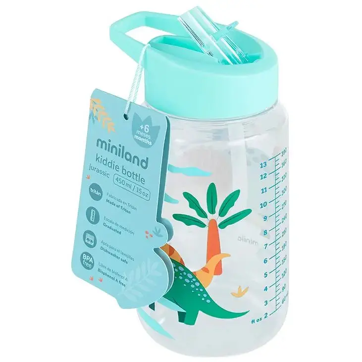 Поїльник-непроливайка Miniland Jurassic Dinosaur Bottle з трубочкою 450 мл (89620) - фото 5