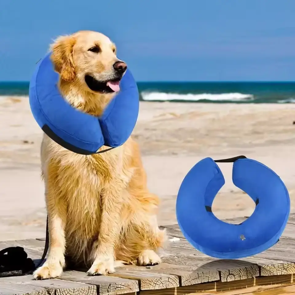 Захисний надувний нашийник для собак Derby Inflatable Cat Dog Elizabeth Collar, Camouflage, S 18-30 см - фото 3