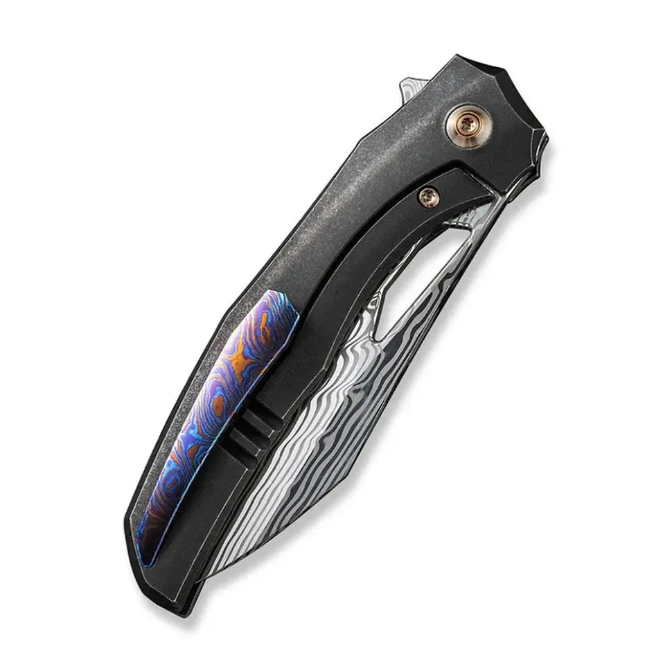 Ніж складаний туристичний WE Knife Ignio Mystery Box Ignio Mystery Box, (8.39 см) Damasteel (Hakkapella) / 6AL4V Titanium чорний - фото 5