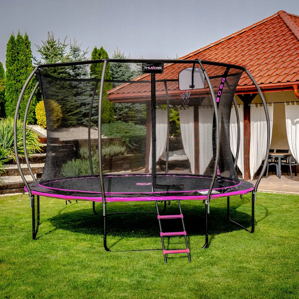 Батут із внутрішньою сіткою THUNDER Inside Ultra 16FT 490 см Black/Pink - фото 7