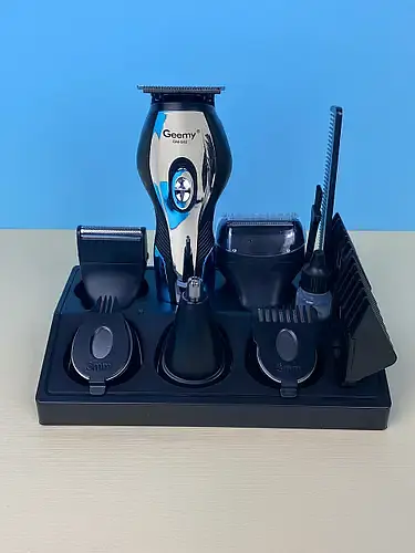 Акумуляторна машинка бритва та триммер в одному USB зарядку з індикатором + підставка - фото 6