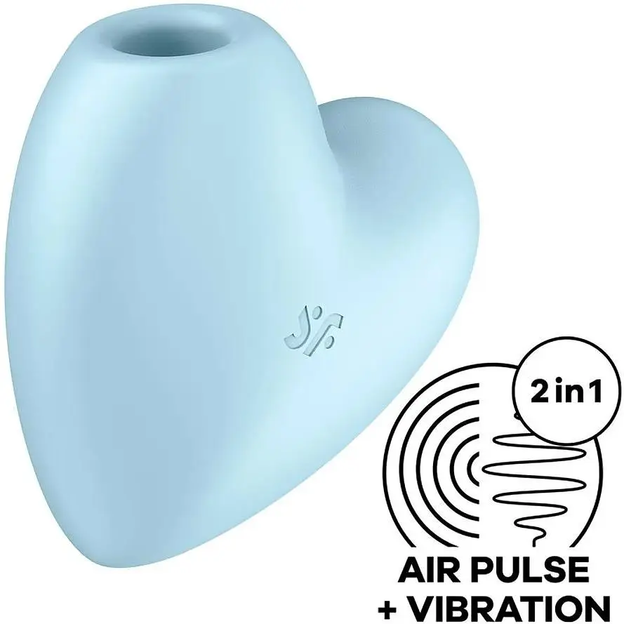 Вакуумний стимулятор-серце з вібрацією Satisfyer Cutie Heart Blue - фото 2