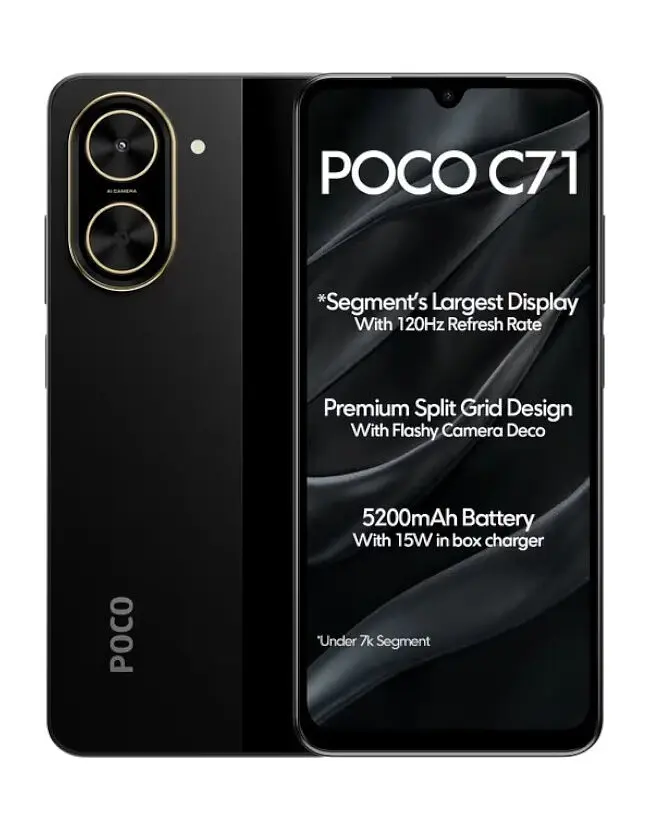 Смартфон POCO C71 3/64GB Black EU (adapter) - фото 4