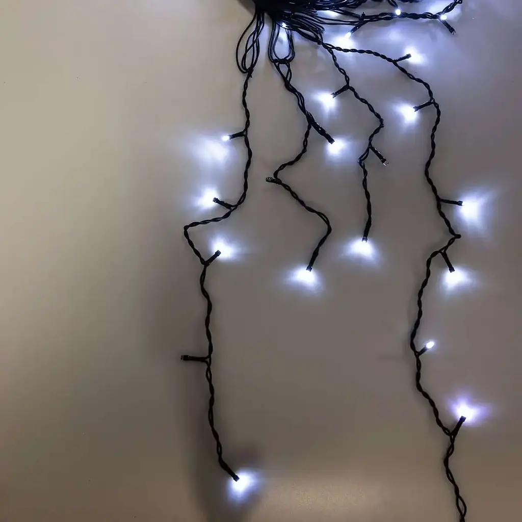 Гирлянда GarlandoPro Бахрома уличная 390 LED 20 м черная, белый (20MBW) - фото 11