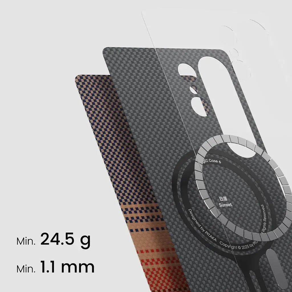 Чехол Pitaka MagEZ Tactile Woven для Samsung Galaxy S25 Ultra Sunset (KS2503U) [128409] - фото 5