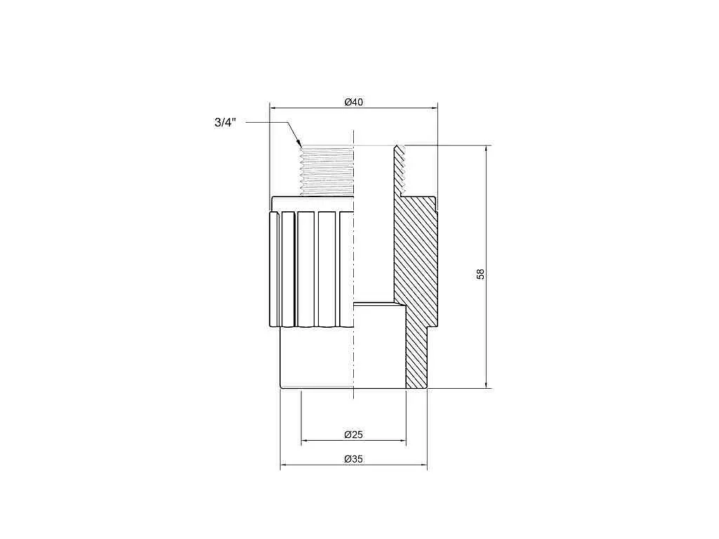 Муфта Thermo Alliance 3/4" d 25мм поліпропіленова 3/4"З для поліпроп. труб (DSB3045) - фото 2