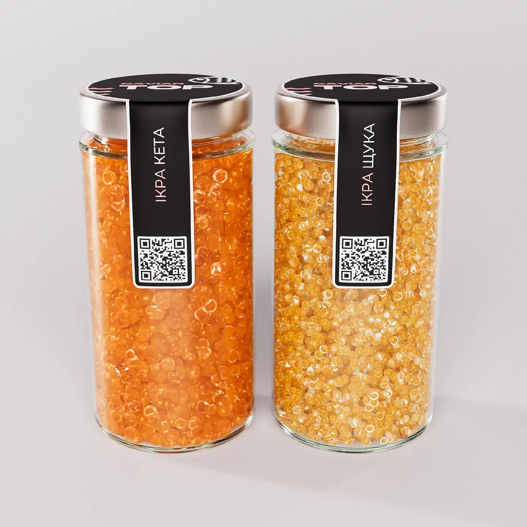 Ікра "Кета+Щука" CapsFood імітована в Банці 500+500 г