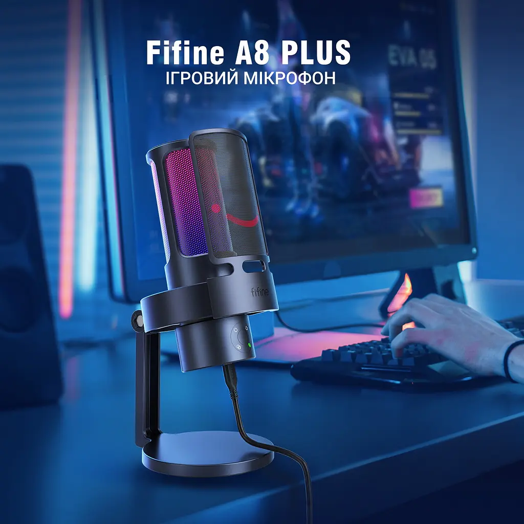Мікрофон Fifine Ampliagame RGB (A8 Plus) - фото 5